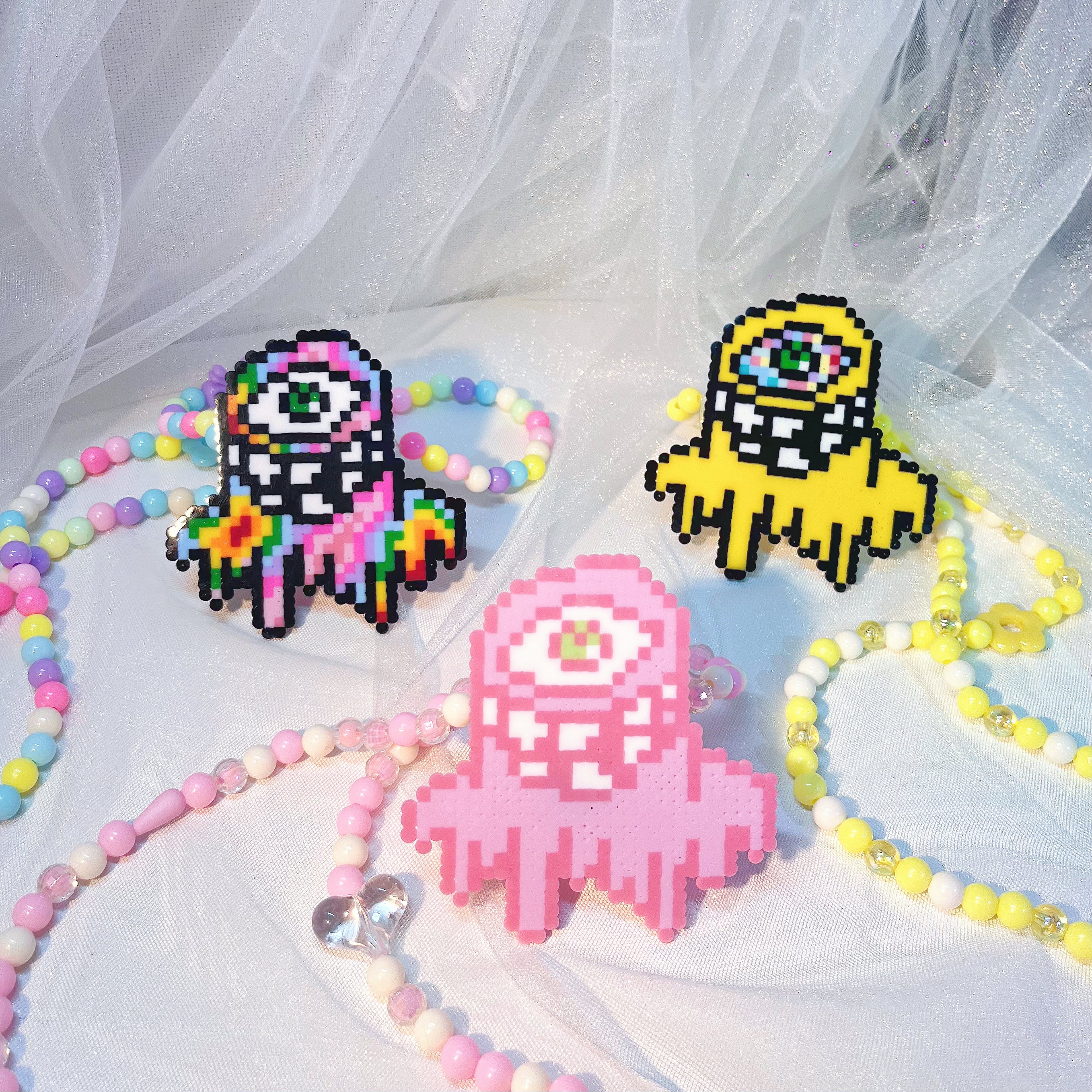 6 3D Printable STL Retro Rave Beads, DIY Candy Jewelry Making, Royalty-Free