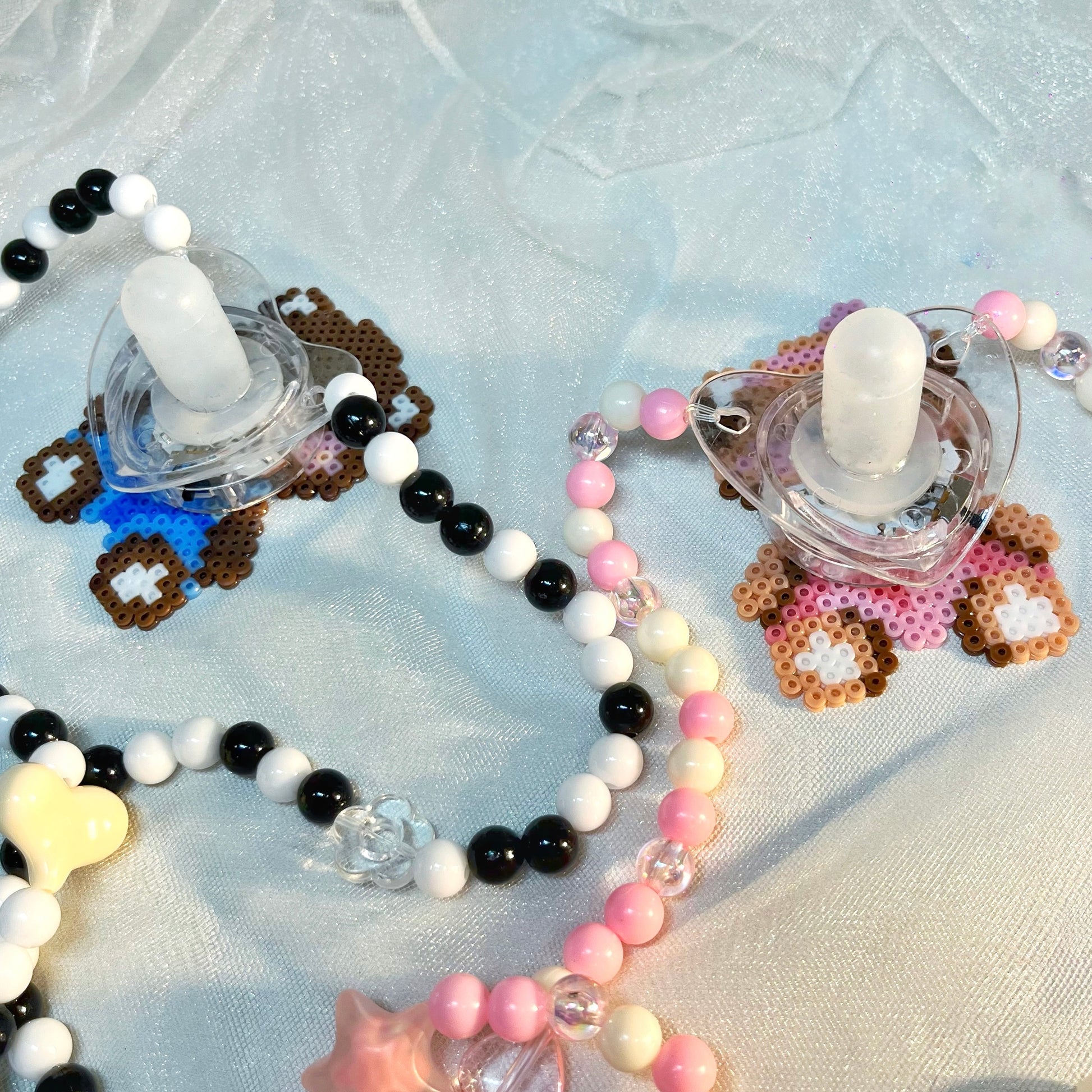 Fairy Kei Bear LED Rave Pacifier Perler Necklace – RaveBaeOutfit